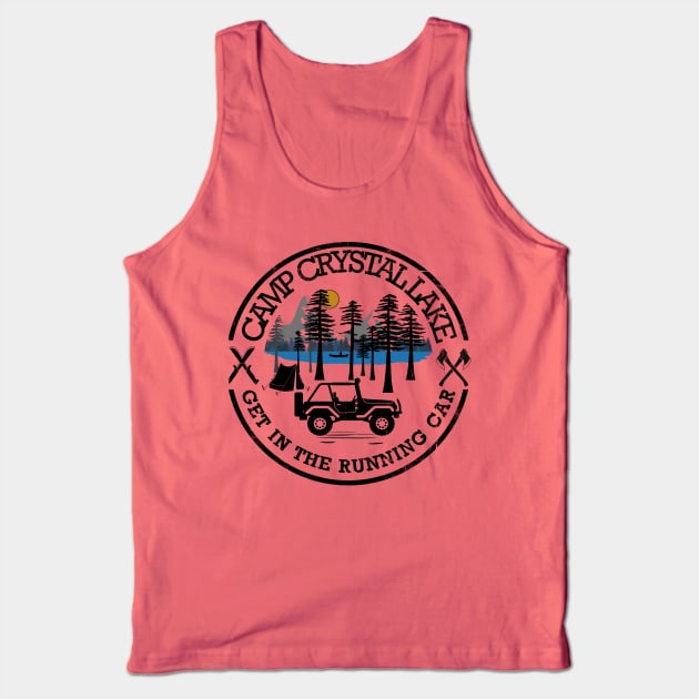 Camp Crystal Lake, Get in the Running Car Tank Top by Blended Designs